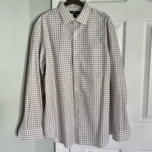 Banana Republic Non Iron Slim Fit White Button Up Dress Shirt